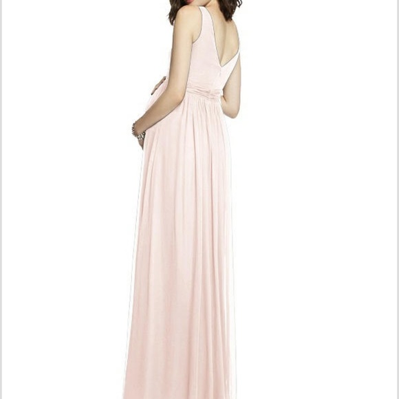 Dessy Sleeveless Notch Maternity Dress - Blush - Size 16 - Picture 2 of 3